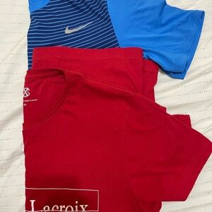 Nike Blue Striped T-Shirt and Lacroix Red T-Shirt